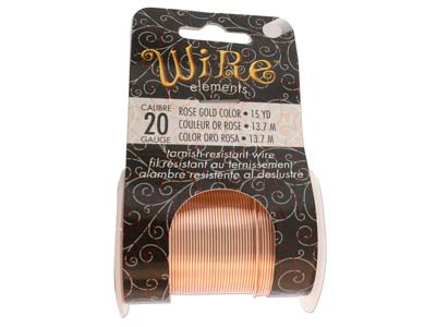 Wire Elements, 20 Gauge, Rose Gold Colour, Tarnish Resistant, Medium Temper, 15yd/13.72m - Imagen Estandar - 1