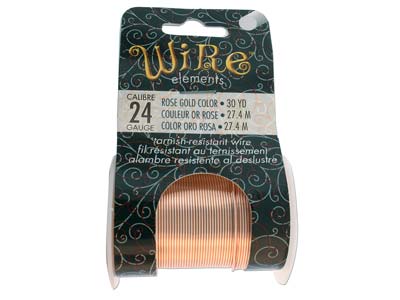 Wire Elements, 24 Gauge, Rose Gold Colour, Tarnish Resistant, Medium Temper, 30yd/27.43m - Imagen Estandar - 1