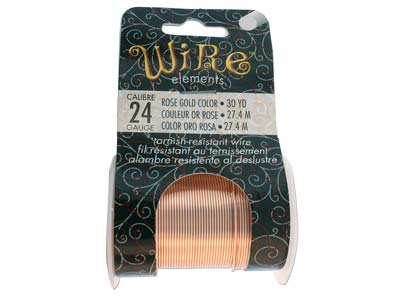 Alambre De Cobre Semiduro Anti-deslustre De Color Oro Rosa, 0,43 mm, Carrete De 27,40 Metros - Imagen Estandar - 1