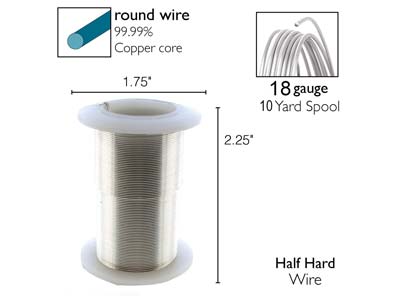 Alambre De Cobre Semiduro Antideslustre De Plata, 1 mm, Carrete De 9,10 Metros - Imagen Estandar - 2