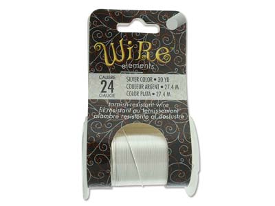 Alambre De Cobre Semiduro Antideslustre Plateado, 0,43mm, Carrete De 27,40 Metros