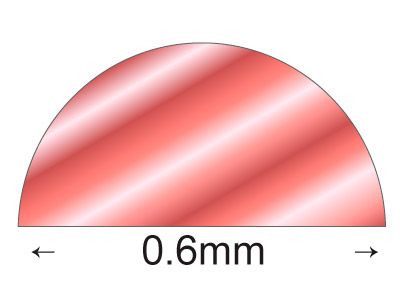 Alambre Semicircular De Cobre 1/2 Duro, 0,60 X 0,30 mm, Bobina De 7,50metros - Imagen Estandar - 2