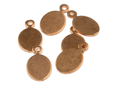 Pendiente Ovalado De Cobre, Pieza En Bruto De 14 X 8 Mm, Bolsa De 6