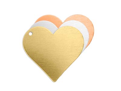 Piedra En Bruto De Aluminio, Corazón Con 1 Orificio Perforado, 19 mm, Impressart, Bolsa De 15 - Imagen Estandar - 2