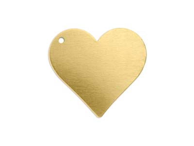 Pieza En Blanco De Latn, Forma De Corazn Perforada Con Un Agujero, 19mm, Impressart, Paquete De 5