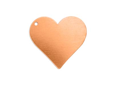 Base De Cobre Para Estampado Con Forma De Corazn Impressart 19 Mm. Paquete De 4 Uds. Con Orificio