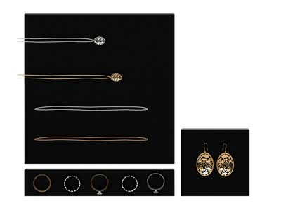 Expositor De Joyas Cuadrado, Acrílico Negro Brillante - Imagen Estandar - 2