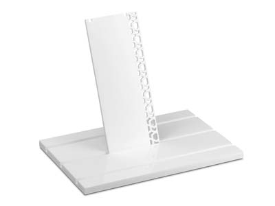 Expositor De Collares Mediano, Acrílico Blanco Brillante - Imagen Estandar - 2