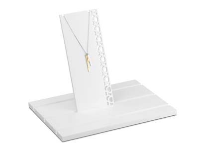 Expositor De Collares Mediano, Acrílico Blanco Brillante - Imagen Estandar - 3