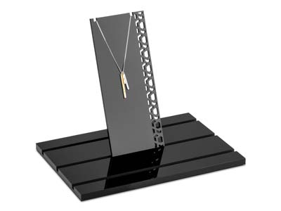 Expositor De Collares Base, Modelo Pequeño, Acrílico Negro Brillante - Imagen Estandar - 3