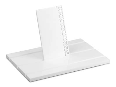 Expositor De Collares Base, Modelo Pequeño, Acrílico Blanco Brillante - Imagen Estandar - 2