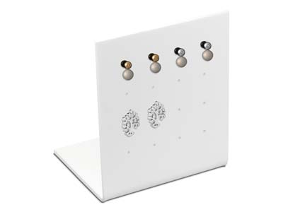 Expositor De Pendientes, Acrílico Blanco Brillante - Imagen Estandar - 2