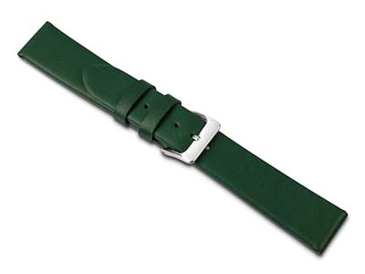 Correa De Reloj De Piel De Becerro Verde, 20mm