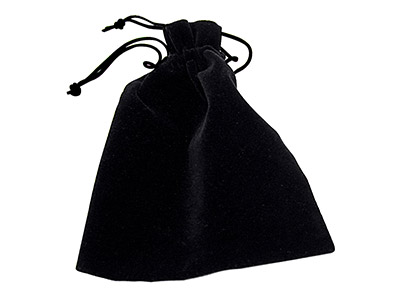 Bolsa Rectangular Con Cordn, 7,6 X8,3cm, Efecto Terciopelo Negro