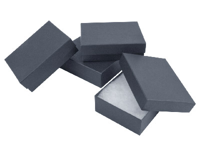 Paquete De 4 Cajas De Cartón Pequeñas De Color Negro - Imagen Estandar - 1