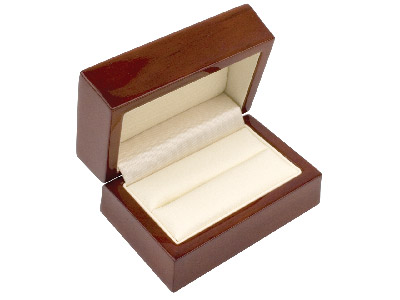 Caja Para 2 Anillos, Madera Color Caoba - Imagen Estandar - 2
