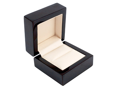 Caja De Madera Negra Para Anillo - Imagen Estandar - 2