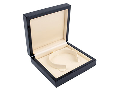 Estuche Para Pulsera Rígida O Reloj, Madera Negra - Imagen Estandar - 2