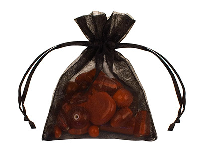 Bolsa De Organza Negra De 7,6 X 10 cm, Paquete De 6 - Imagen Estandar - 2