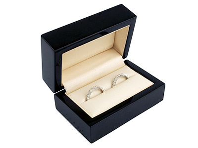 Caja Para 2 Anillos, Madera Negra - Imagen Estandar - 1