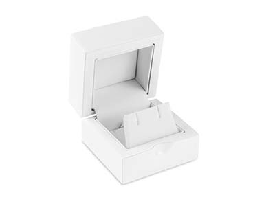 White Wooden Stud Earring Box