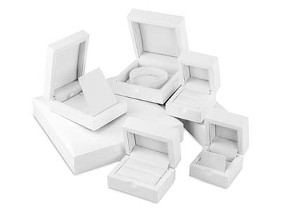 White Wooden Stud Earring Box - Imagen Estandar - 5