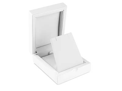 Estuche Para Colgante Y Pendientes Colgantes, Madera Blanca - Imagen Estandar - 1