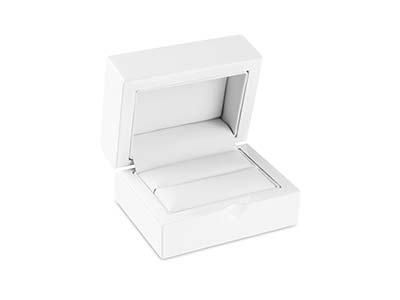 White Wooden Double Ring Box - Imagen Estandar - 1