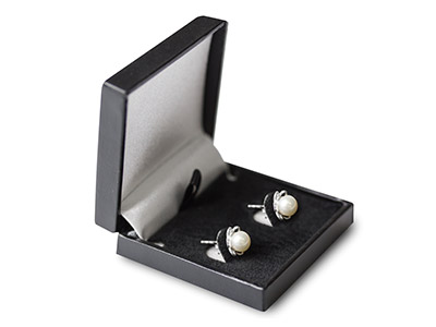 Caja Para Pendientes, Envío Especial, Cuero Sint{tico Negro - Imagen Estandar - 3