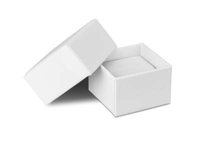 Caja De Anillo De Cartn Blanco De Tacto Suave