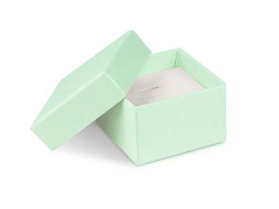 Caja Para Anillos, Cartn Verde Pastel