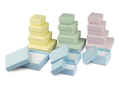 Caja Para Pendientes, Cartón Azul Pastel - Imagen Estandar - 5
