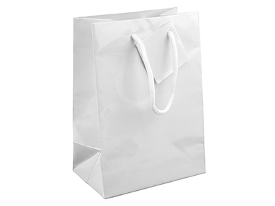 Paquete De 5 Bolsas Pequeñas Brillantes Blancas Para Regalo 170 X 120 X 75 MM