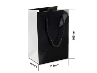 Bolsa Para Regalo Pequeña, Negro Monocromático, Paquete De 10 - Imagen Estandar - 3