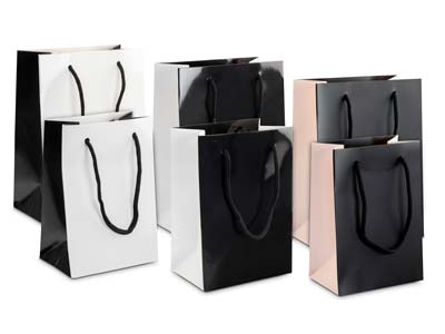 Black Monochrome Gift Bag Small Pk 10 - Imagen Estandar - 4