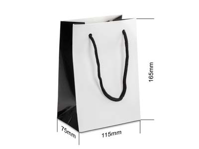 White Monochrome Gift Bag Small Pk 10 - Imagen Estandar - 3