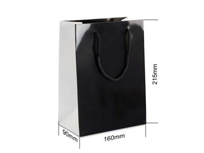 Black Monochrome Gift Bag Medium Pk 10 - Imagen Estandar - 3