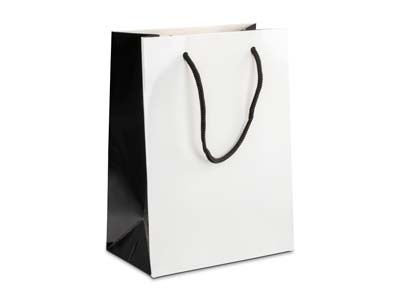 White Monochrome Gift Bag Medium Pk 10