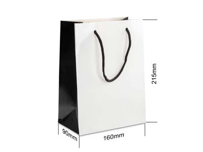White Monochrome Gift Bag Medium Pk 10 - Imagen Estandar - 3