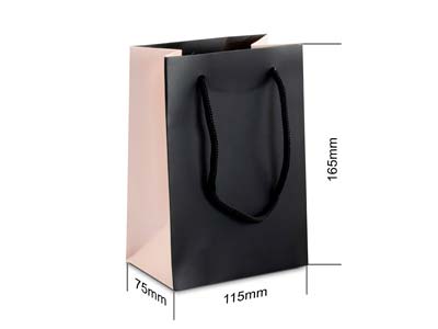 Bolsa De Regalo Modelo Pequeño, Negra Y Rosa, Paquete De 10 - Imagen Estandar - 3