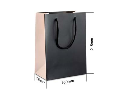 Bolsa De Regalo Mediana, Negra Y Rosa, Paquete De 10 - Imagen Estandar - 3