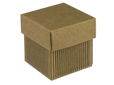 Pack De 10 Cajas Ensamblables En Forma Cuadrada De Papel Kraft Ondulado - Imagen Estandar - 1