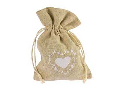 Jute Bag Small Pk 10, Large Heart - Imagen Estandar - 1