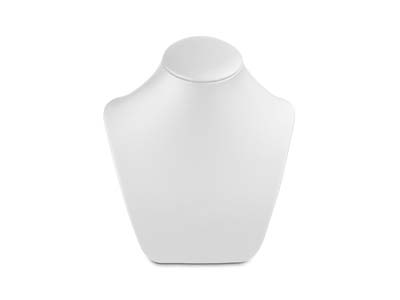 Expositor De Collares, Busto Modelopequeño, Piel Sinttica Blanca
