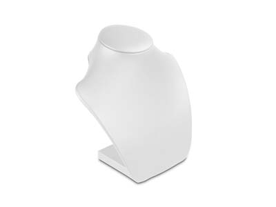 Expositor De Collares, Busto Modelopequeño, Piel Sint{tica Blanca - Imagen Estandar - 2