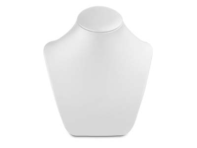 Expositor De Collares, Busto Mediano, Piel Sinttica Color Blanco