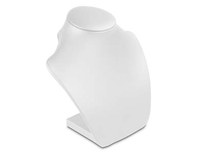 Expositor De Collares, Busto Mediano, Piel Sint{tica Color Blanco - Imagen Estandar - 2
