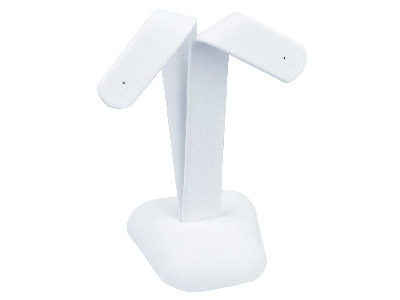 Expositor De Pendientes, Piel Sinttica Blanca