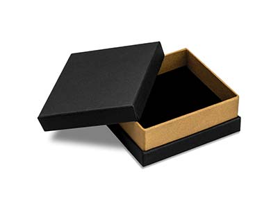 Caja Universal Grande Metalizada Negra Y Dorada