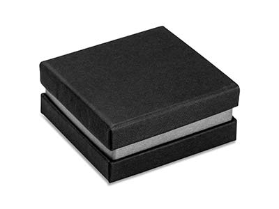 Estuche Universal Modelo Pequeño, Cartón Negro Con Tira Metálica Plateada - Imagen Estandar - 2